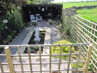 View looking down towards the Loggia