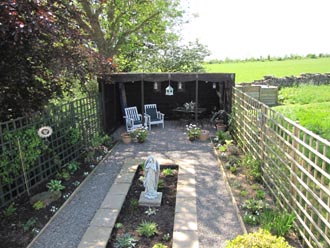 View looking down towards the Loggia