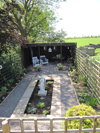 View looking down towards the Loggia