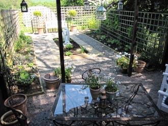 Angel garden viewed from under the Loggia