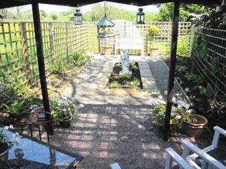 Angel garden viewed from under the Loggia