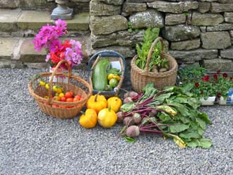 Produce from the Vegetable and Flower Cutting garden