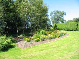 Betty's/September Border looking towards the Vegetable/Flower cutting garden