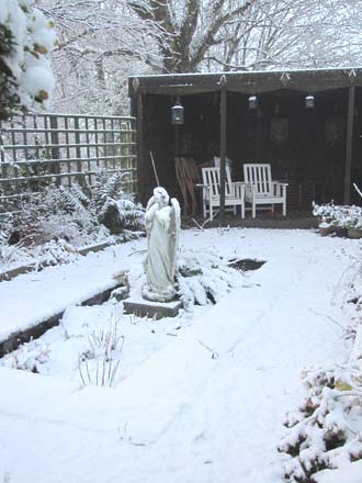 Huddlestone Cottage and The Hayloft Angel Gardens in the snow 2011