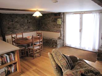 Dining area and entrance doors