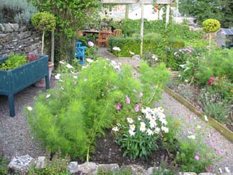 View towards herb garden