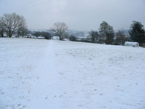 Huddlestone Cottage and The Hayloft gardens in snow February 2009