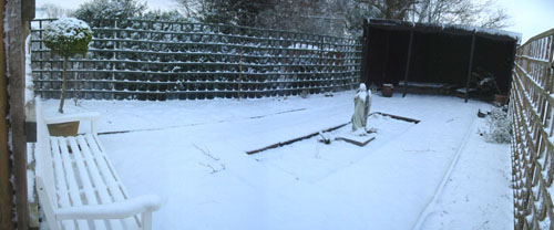 New Angel Garden in snow February 2009